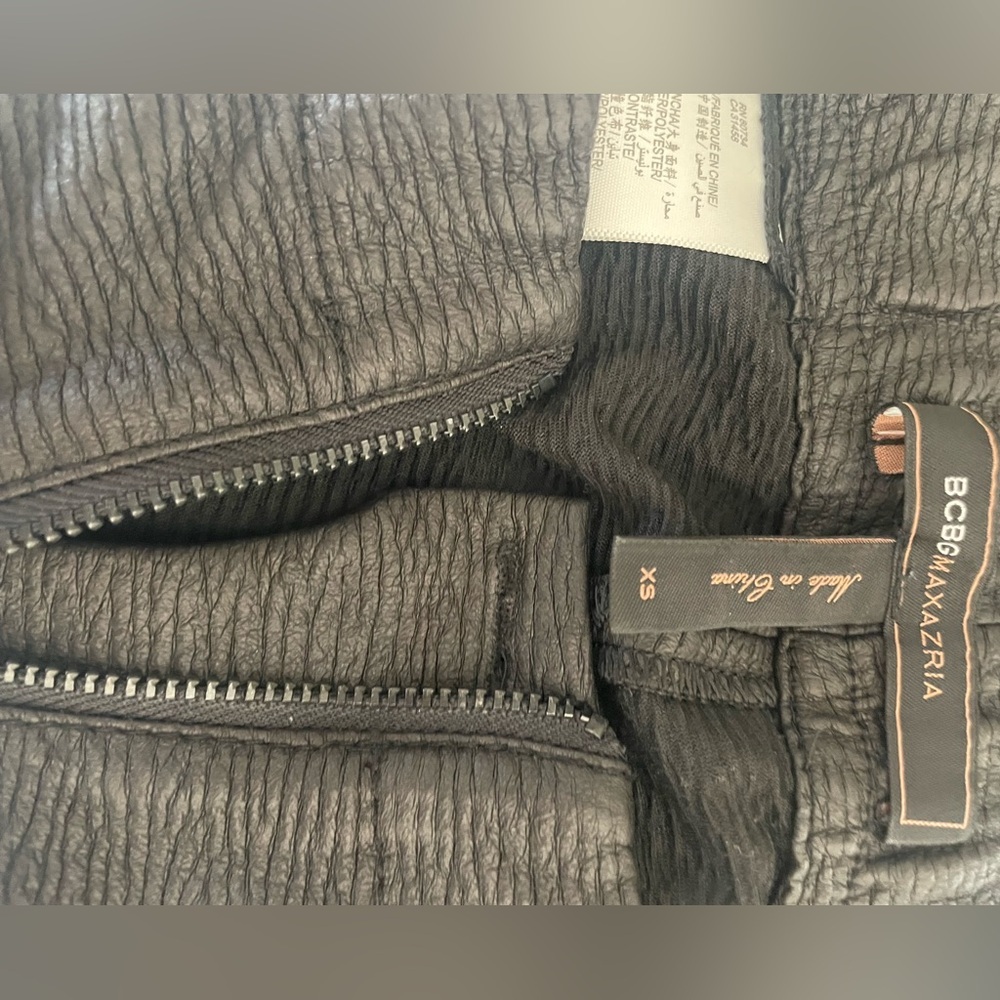 BCBGMaxAzria Black Faux Leather Pants - Picture 6 of 11